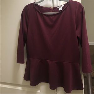 BAR III 3/4 sleeve Peplum Top